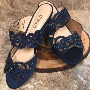 J. Renee Francie formal mules. 8W. NWT. Navy Sparkle